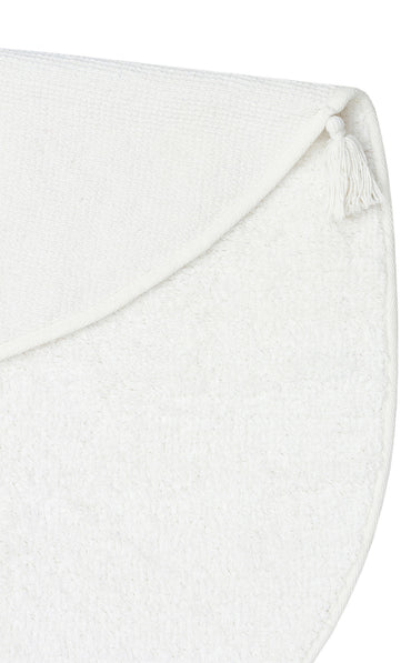 Cotton Boon CBN Plain Beyaz Yuvarlak Q120 - Yıkanabilir Kaymaz Naturel Pamuk Bebek Halısı