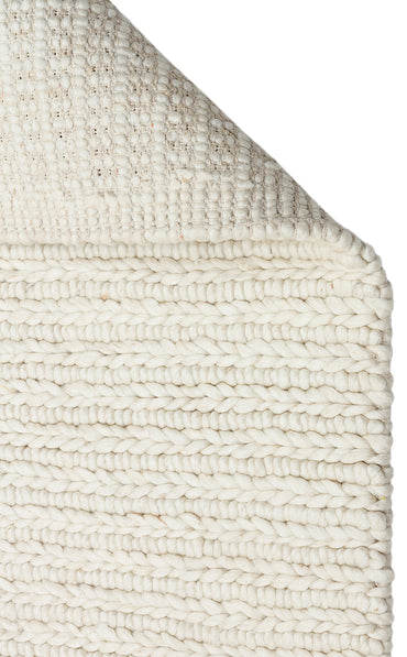 JD 07 WHITE  - JADE - Naturel Kazak Örgü Desenli El Dokuma Örgü Halı