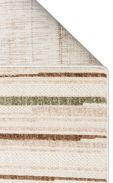JOY 01 GREEN BROWN  - JOY - Hav Toz Vermeyen Yumuşak dokulu Modern Makine Halısı