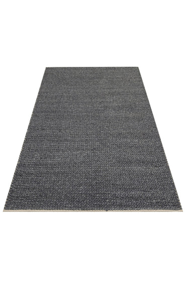 BASKETWEAVE ANTRASIT  - JADE - Naturel Kazak Örgü Desenli El Dokuma Örgü Halı