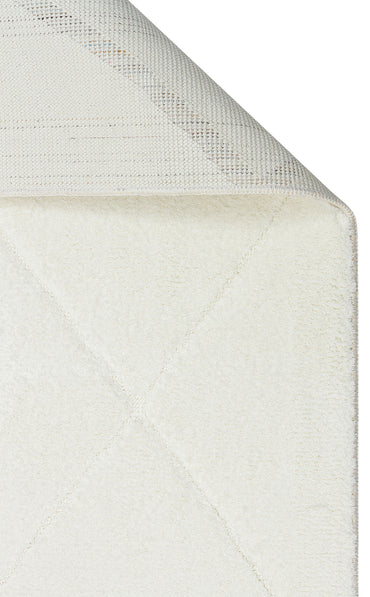 MSR 03 WHITE  - MISSORI - Hav Toz Vermez Sade Desenli Yumuşak Dokulu Modern Makine Halısı