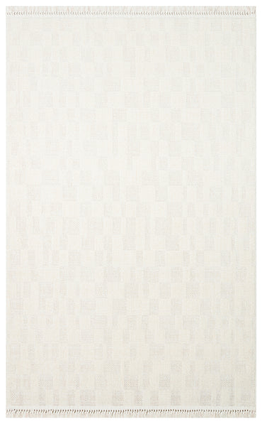 JOY 02 WHITE  - JOY - Hav Toz Vermeyen Yumuşak dokulu Modern Makine Halısı