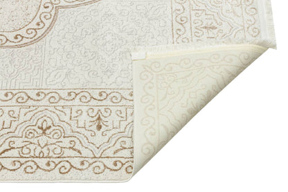Riena 1122 Latte - Akrilik Polyester Halı | Kaymaz Tabanlı Dekoratif Halı