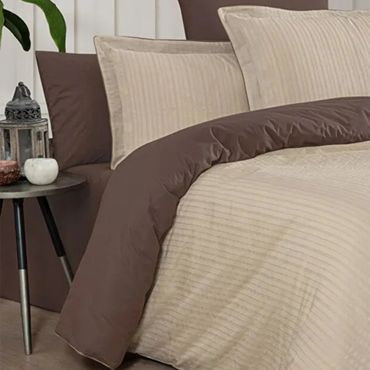 Armürlü Nevresim Takımı Bej Çift Kişilik