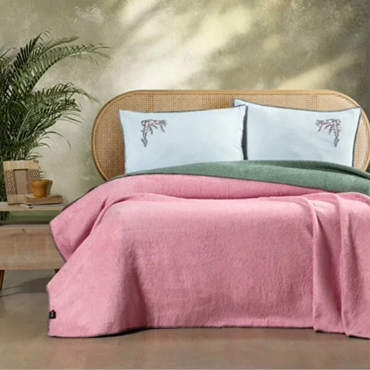 Nakışlı Battaniye Takımı - Gül