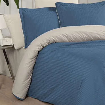 Armürlü Nevresim Takımı İndigo Çift Kişilik