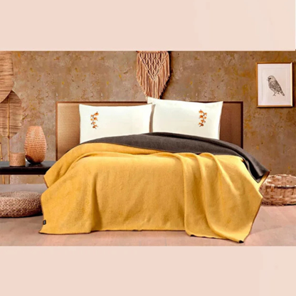 Nakışlı Battaniye Takımı Çınar Çift Kişilik