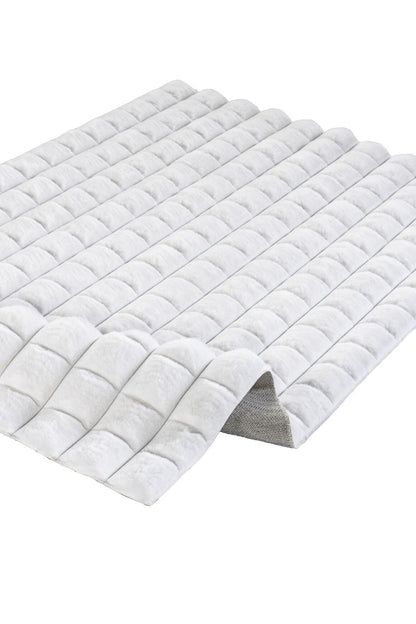 Diamante 7001 Beyaz - Yumuşak Peluş Halı | Kaymaz Yıkanabilir Halı