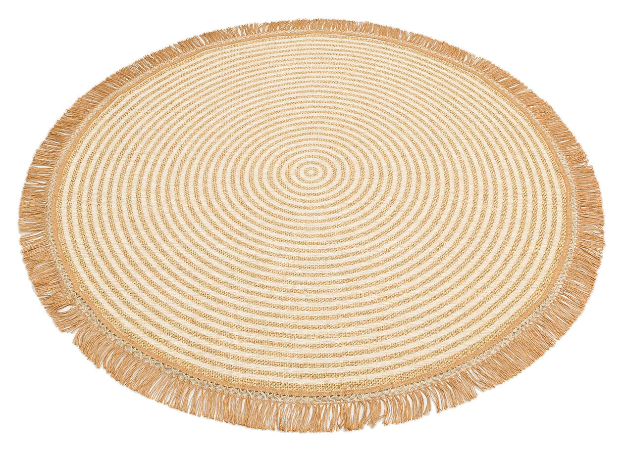BRK 07 IVORY  - BROOKLYN - Hasır Görünümlü Kaymaz Renkli Dokuma Modern Kilim