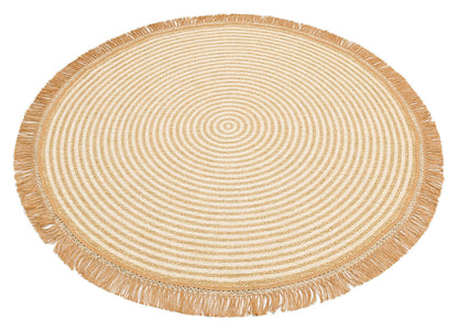 BRK 07 IVORY  - BROOKLYN - Hasır Görünümlü Kaymaz Renkli Dokuma Modern Kilim