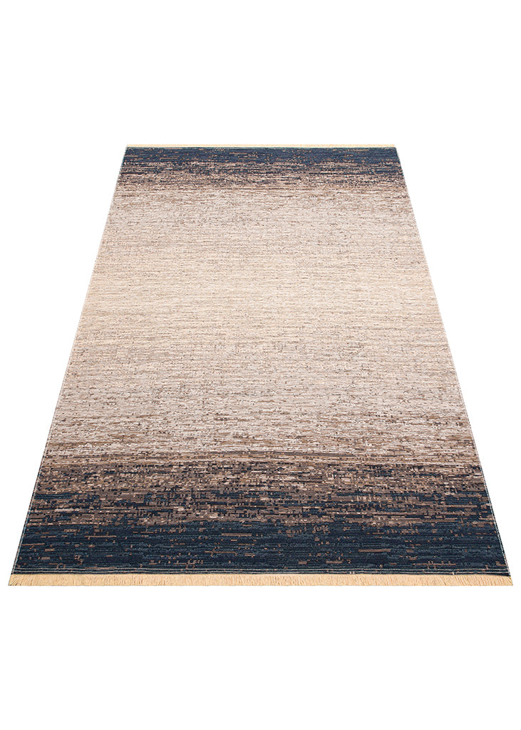 Kutnu Kilim KTN 01 Marina Bej Ombre Renk Geçişli Çift Taraflı Yıkanabilir Hav Vermez Salon Kilimi