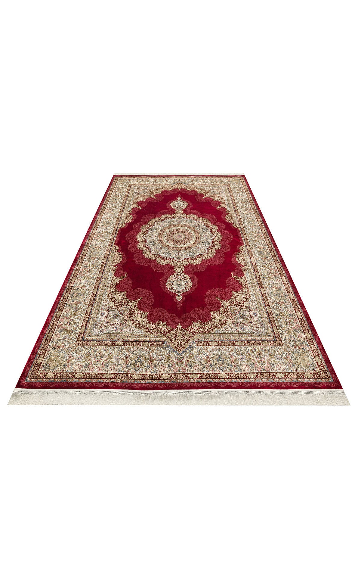 Isfahan Seccade ISF 05 Kırmızı - Viskon Klasik Desenli Seccade Sık Dokuma Seccade