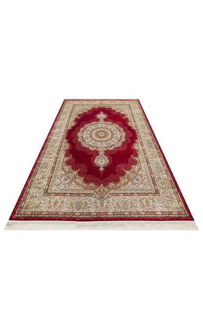 Isfahan Seccade ISF 05 Kırmızı - Viskon Klasik Desenli Seccade Sık Dokuma Seccade