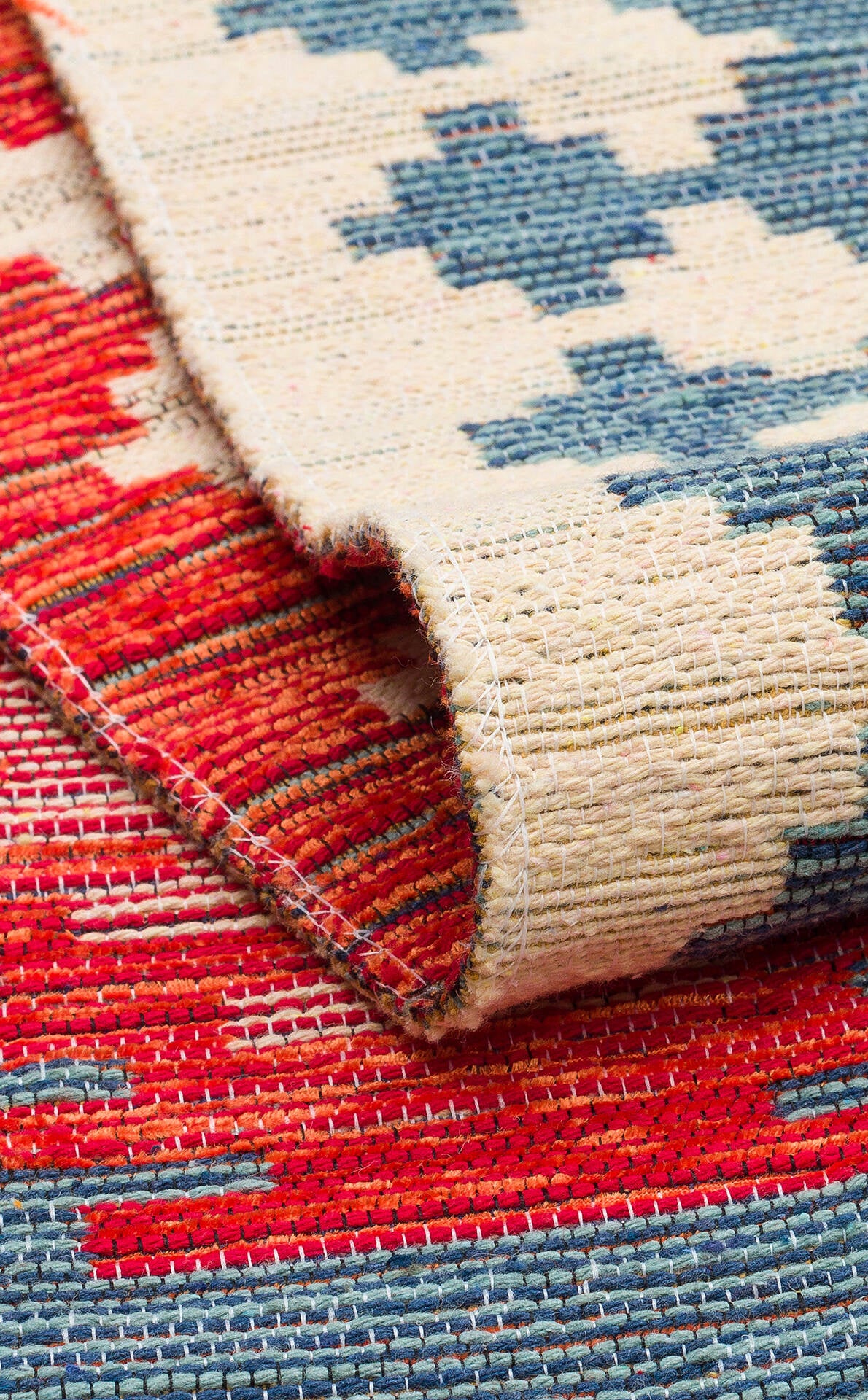 NMD 04 NAVY  - NOMAD - Yıkanabilir, Çift Taraflı Kullanıma Uygun Yumuşak Tuşeli Otantik Kilim