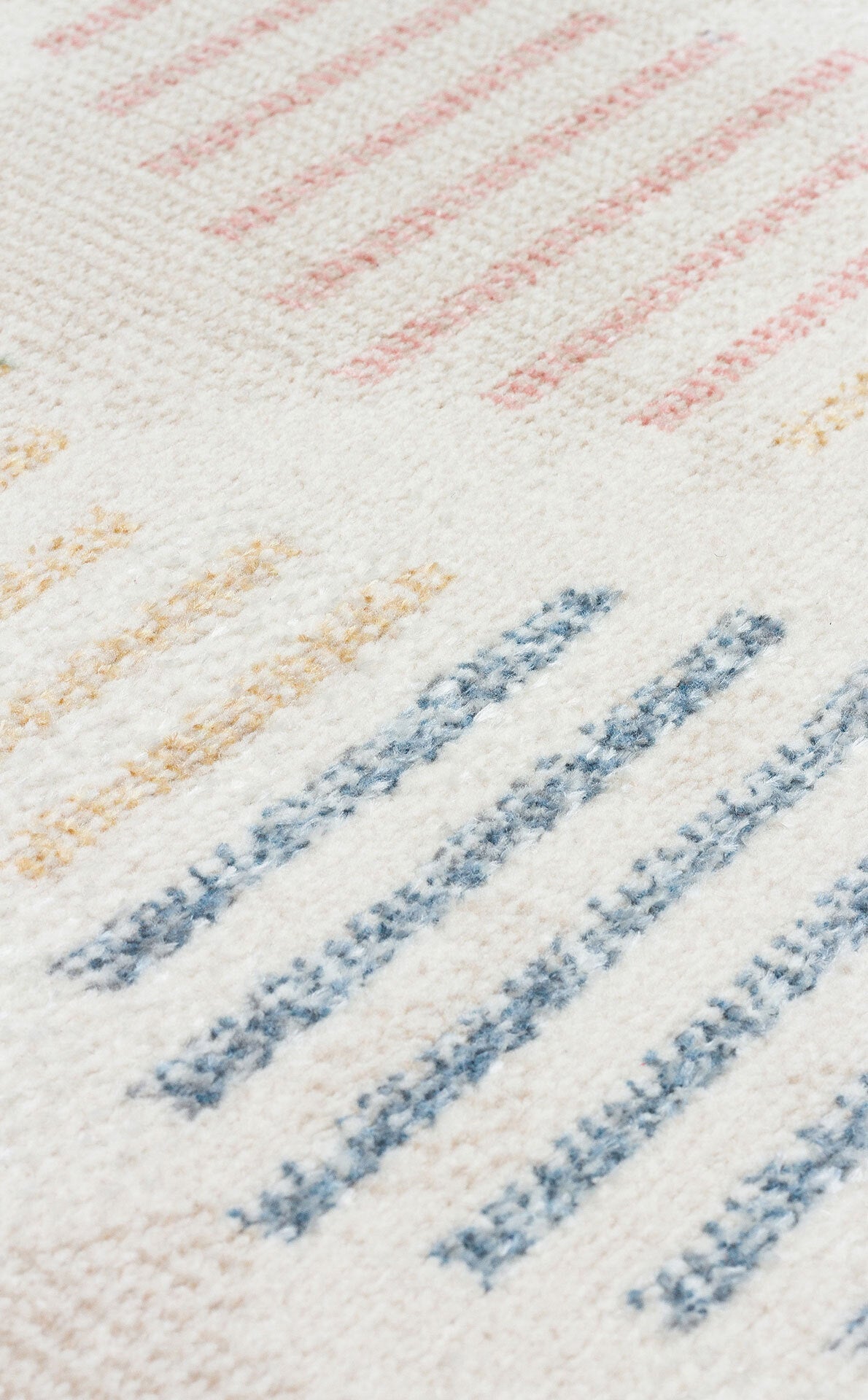 TRS 07 BEIGE  - TARUS - Hav Toz Vermez Kaymaz Tabanlı Etnik Desenli Makine Halısı
