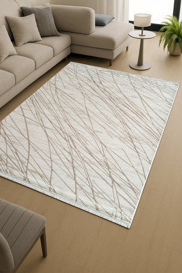 Çınar Aira CY08A Krem Bej Modern Salon ve Oturma Odası Halısı