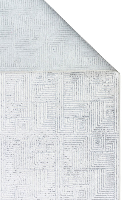 ST 109 CREAM GREY  - SATEEN - Yıkanabilir Kaymaz Tabanlı Hav Vermez Sık Dokuma Modern Halı