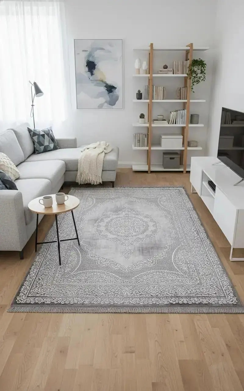 Santo 32840-95 Gri Akrilik Modern Klasik Makine Halısı