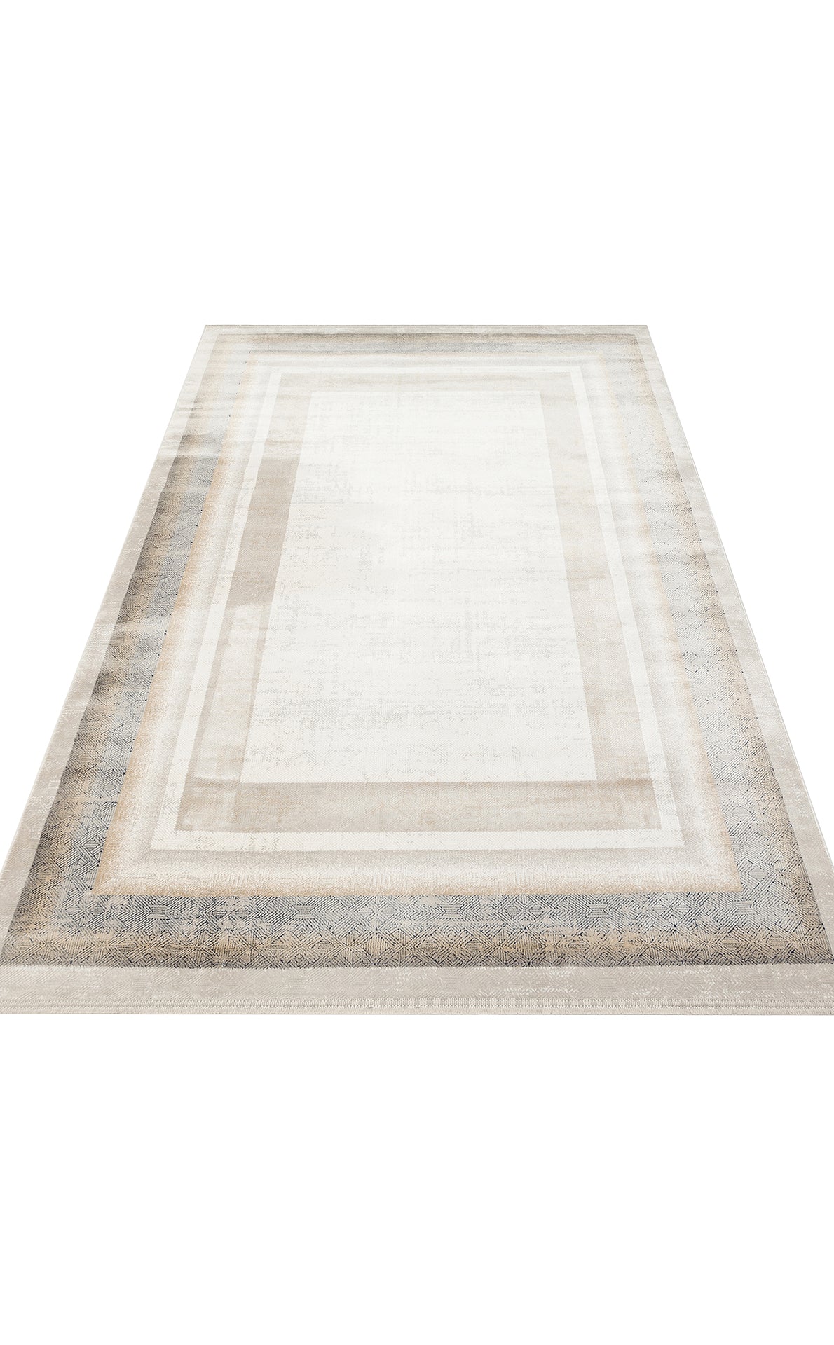 Padona PDN 08 Krem Gri - Extra Yumuşak Dokulu Sık Dokuma Modern Eskitme Desenli Halı