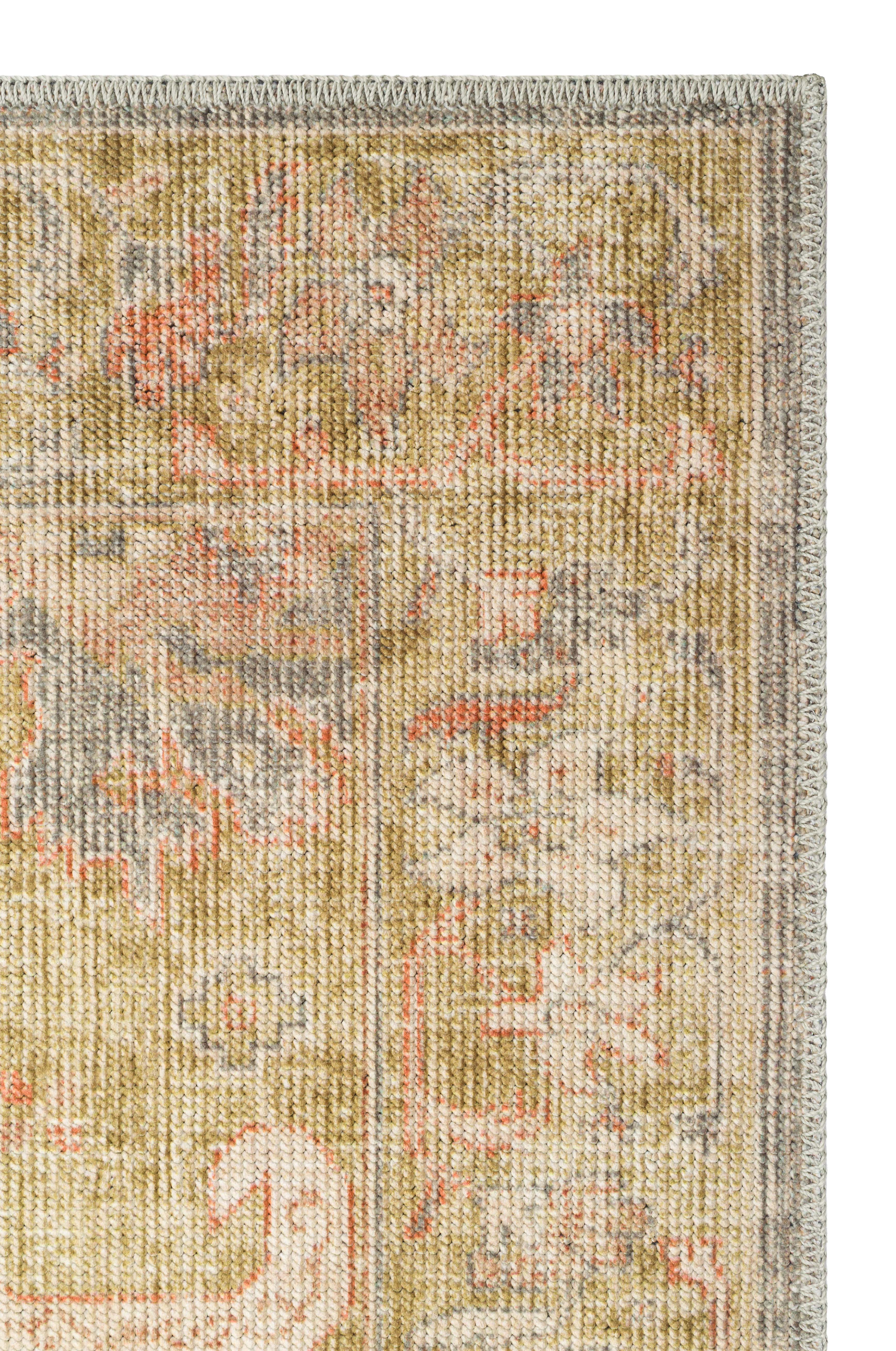 Elista Vıntage ELS 206 Olive Vintage Bukle Dokuma Yumuşak Halı Kaymaz Tabanlı Yıkanabilir İnce Modern Dekoratif Halı