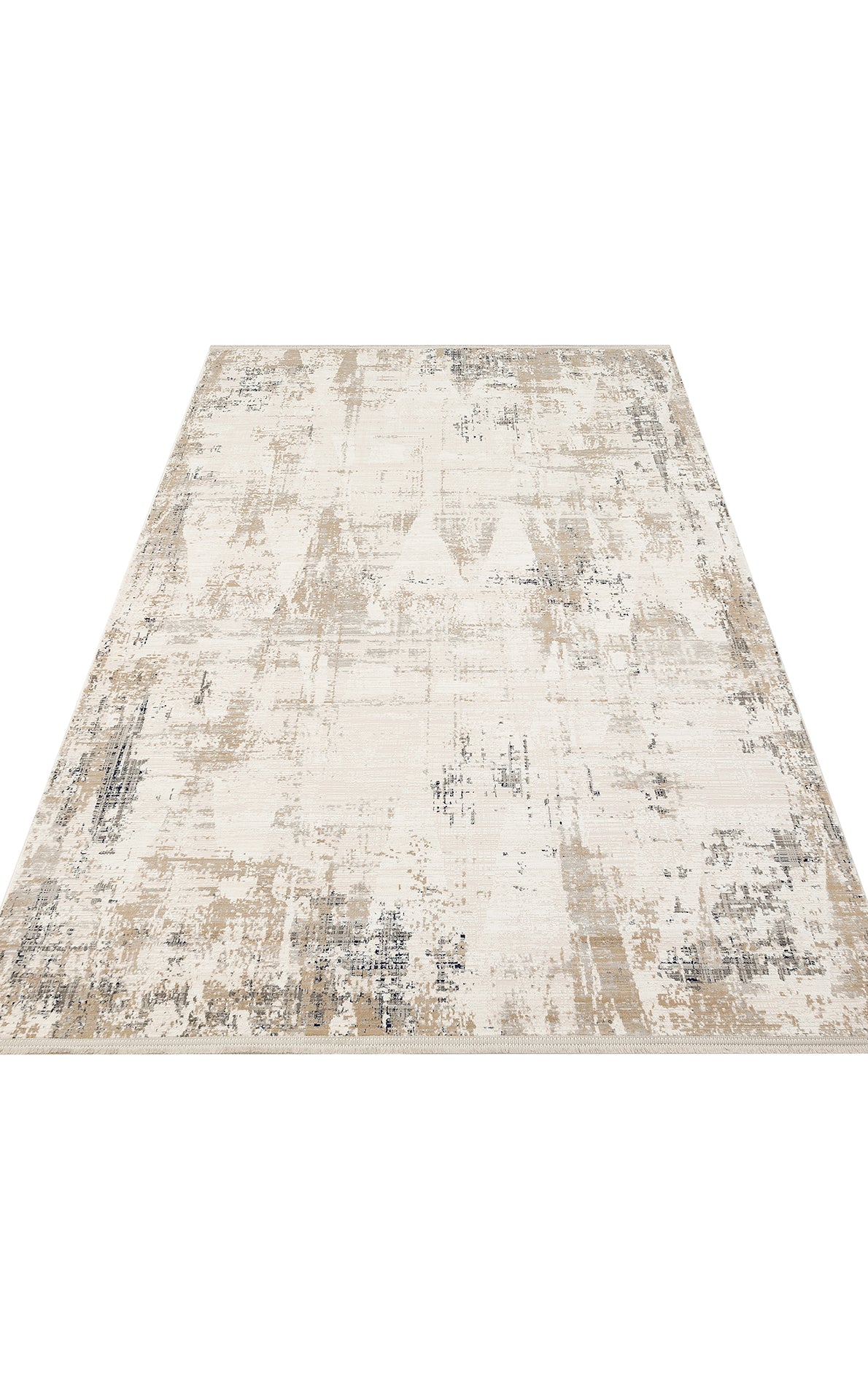 Padona PDN 07 Krem Bej - Extra Yumuşak Dokulu Sık Dokuma Modern Eskitme Desenli Halı