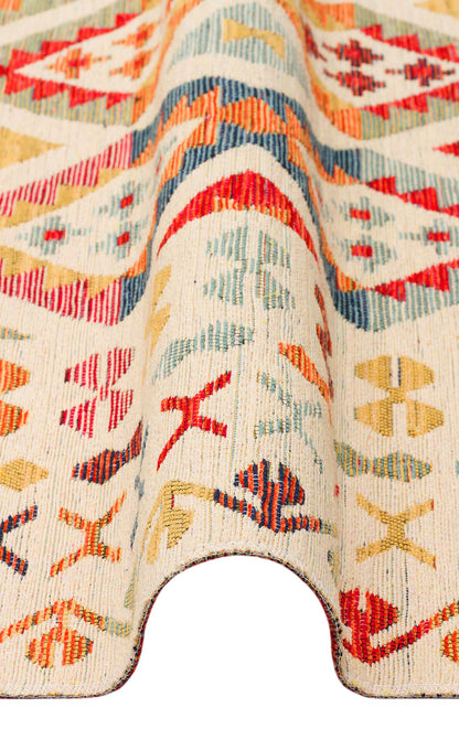 Nomad NMD 08 Çok Renkli - Çift Taraflı Yıkanabilir Kilim | Otantik Kilim