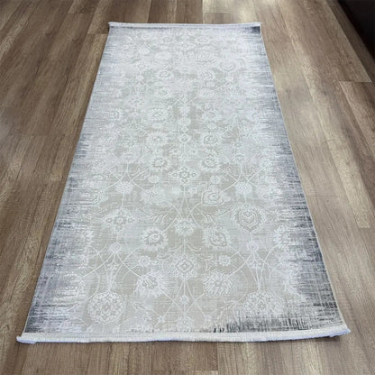 Dekor Modern Halı 1135 Gri Yumuşak Dokulu Saçaksız Salon Halısı