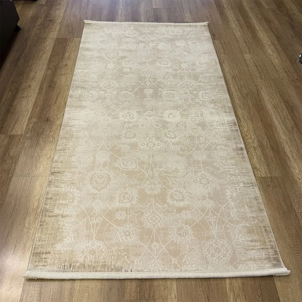 Dekor Modern Halı 1135 Vizon Yumuşak Dokulu Saçaksız Salon Halısı