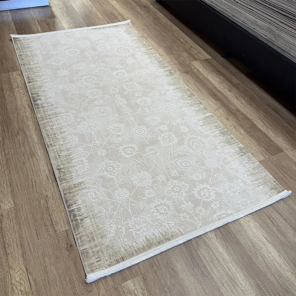 Dekor Modern Halı 1135 Vizon Yumuşak Dokulu Saçaksız Salon Halısı