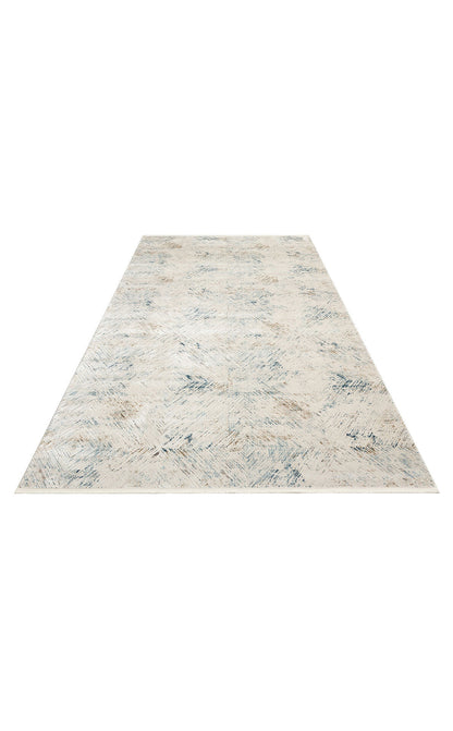 PLM 03 CREAM BLUE  - PALMIRA - Yüksek Kaliteli Sık Dokuma Modern Salon Halısı