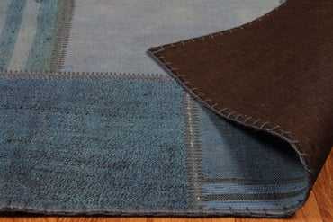 ALC 01 NAVY  - ALACATI - Geleneksel Kendir Patchwork Kilim