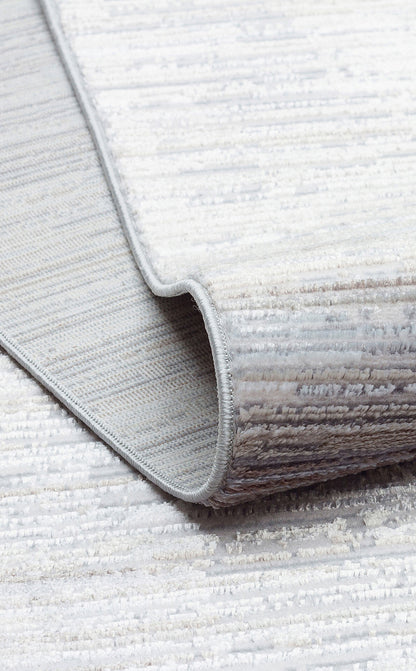 ST 107 LIGHT GREY  - SATEEN - Yıkanabilir Kaymaz Tabanlı Hav Vermez Sık Dokuma Modern Halı