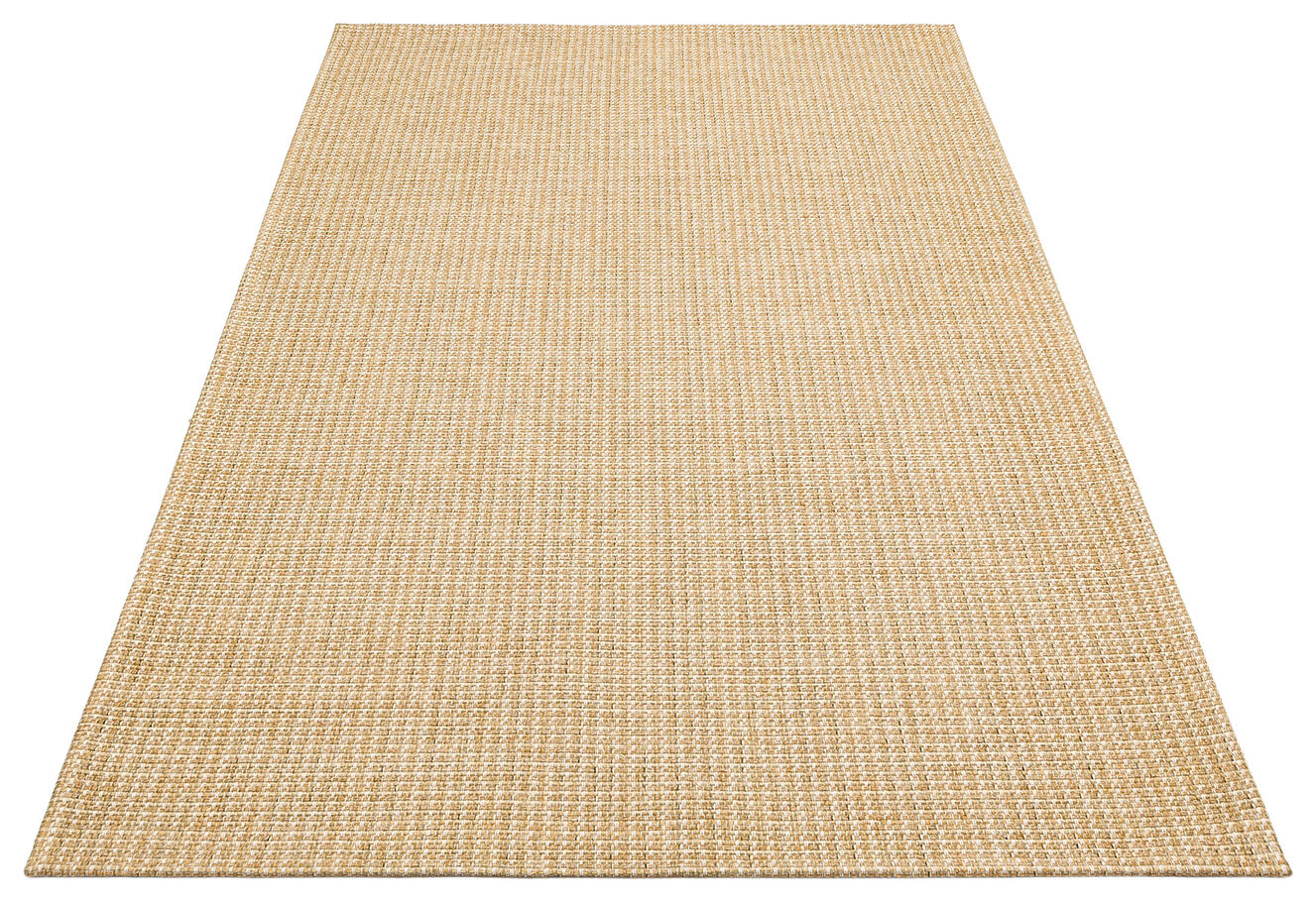 BRK 01 NATURAL BEIGE  - BROOKLYN - Hasır Görünümlü Kaymaz Renkli Dokuma Modern Kilim