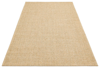 BRK 01 NATURAL BEIGE  - BROOKLYN - Hasır Görünümlü Kaymaz Renkli Dokuma Modern Kilim