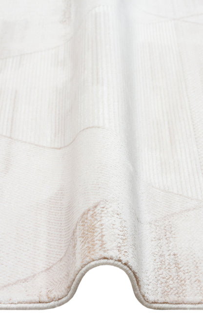 LKY 03 CREAM BEIGE  - LYKIA - Sade ve Modern Akrilik Makine Halısı