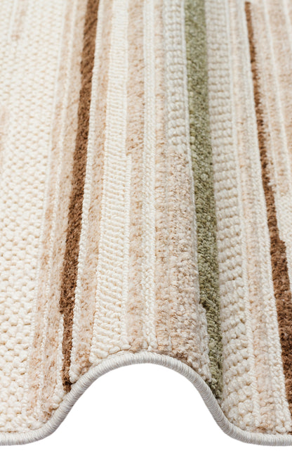 JOY 01 GREEN BROWN  - JOY - Hav Toz Vermeyen Yumuşak dokulu Modern Makine Halısı