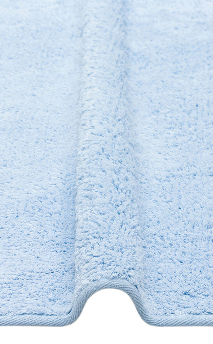 Cotton Boon CBN Plain Mavi Yuvarlak Q - Yıkanabilir Kaymaz Naturel Pamuk Bebek Halısı