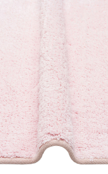 Cotton Boon CBN Plain Pembe Yuvarlak Q120 - Yıkanabilir Kaymaz Naturel Pamuk Bebek Halısı