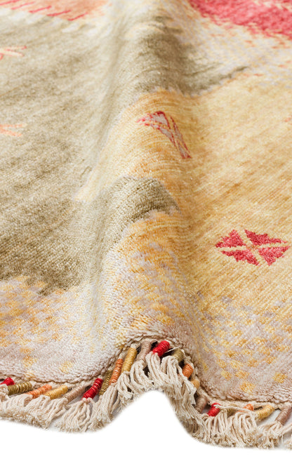 ZR 07 BEIGE AUTUMN Q  - Otantik Desenli El Emeği ile Üretilen Modern Uşak Halısı