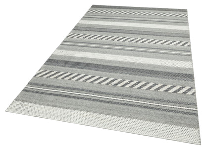 JD 05 GREY  - JADE - Naturel Kazak Örgü Desenli El Dokuma Örgü Halı