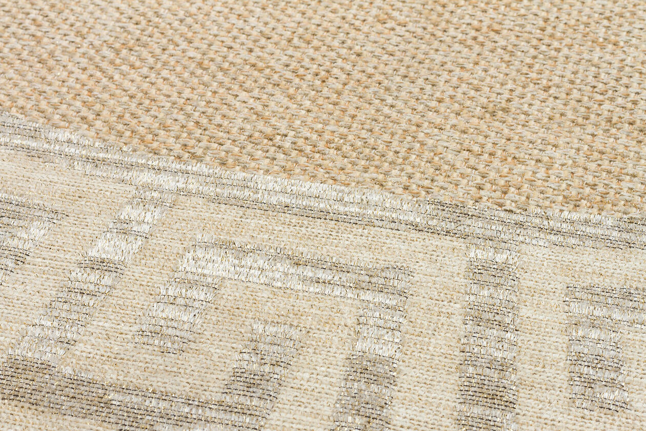 BRK 11 NATURAL WHITE Q  - BROOKLYN - Hasır Görünümlü Kaymaz Renkli Dokuma Modern Kilim