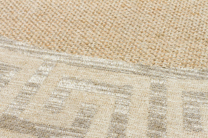 BRK 11 NATURAL WHITE Q  - BROOKLYN - Hasır Görünümlü Kaymaz Renkli Dokuma Modern Kilim