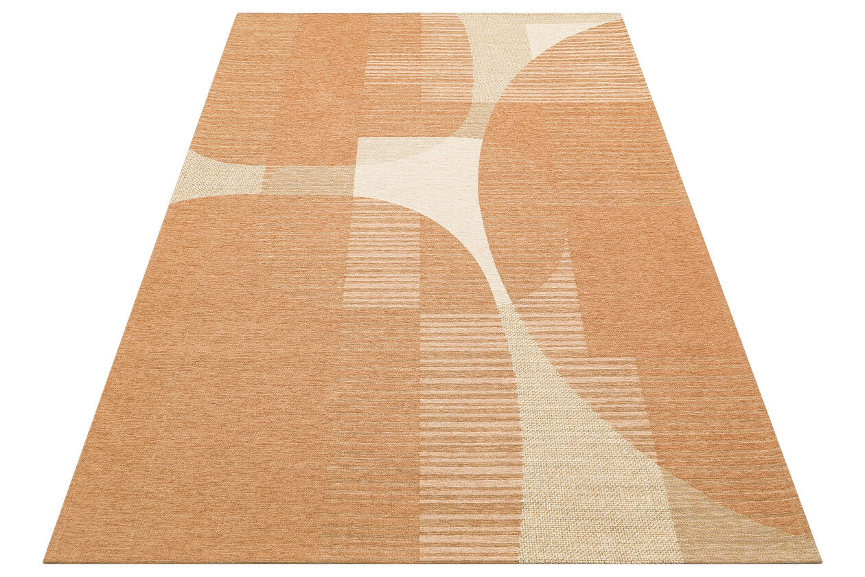 BRK 13 NATURAL BEIGE  - BROOKLYN - Hasır Görünümlü Kaymaz Renkli Dokuma Modern Kilim