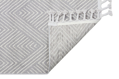 URB 01 GREY WHITE  - URBAN - Etnik Desenlere Sahip Hav Toz Vermez Yumuşak Dokulu Modern Halı
