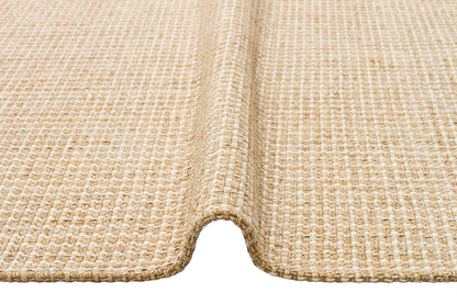 BRK 01 NATURAL BEIGE  - BROOKLYN - Hasır Görünümlü Kaymaz Renkli Dokuma Modern Kilim