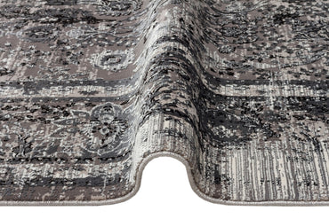 FRESCO XW FS 29 Gri Siyah - Işıltılı Dokuma Bambu Viskon Salon Halısı