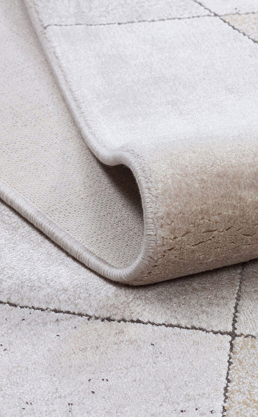 Merano MRN 07 Krem Altın - Geometrik Halı | Sık Dokuma Modern Halı