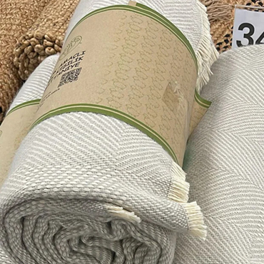 Bahariye Çok Amaçlı Tek Kişilik Battaniye Krem/Gri 150 x 210