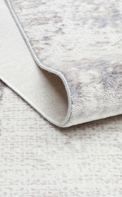 ST 106 CREAM BEIGE  - SATEEN - Yıkanabilir Kaymaz Tabanlı Hav Vermez Sık Dokuma Modern Halı