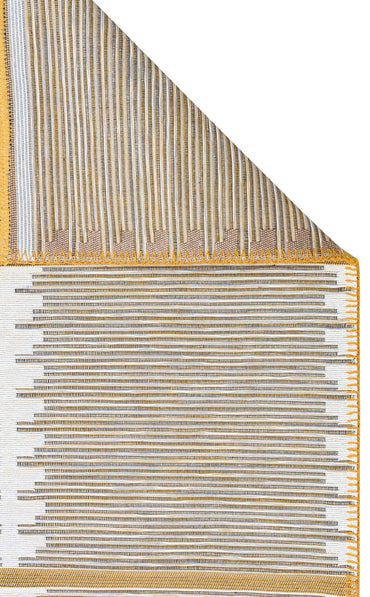 ARC 01 WHITE YELLOW  - ARYA CRAFT - Hav Toz Vermez Yıkanabilir Modern Desenli Dokuma Kilim